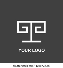 line pattern logo. black and white template design. silhouette vector