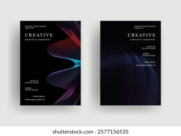 line pattern poster template. Modern Covers banner Design. gradient background design. Trendy front page design for Banner, Poster, Flyer, Invitation and Annual Report