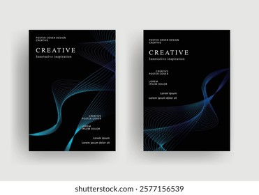 line pattern poster template. Modern Covers banner Design. gradient background design. Trendy front page design for Banner, Poster, Flyer, Invitation and Annual Report