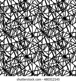 Line pattern. Seamless geometric pattern with triangles . Abstract background. Vector illustration. Hand drawn motive.