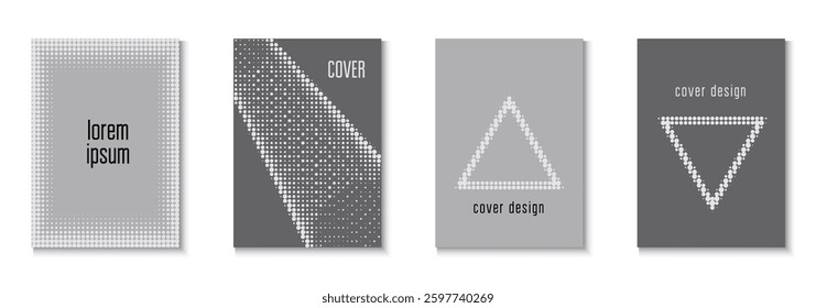 Line Pattern Set. White Graphic Template. Summer Circles With Modern Art. Young Brand In Minimalistic Frame. Abstract Grey And Greyscale  Flyer. Brand Cover. Black Line Pattern