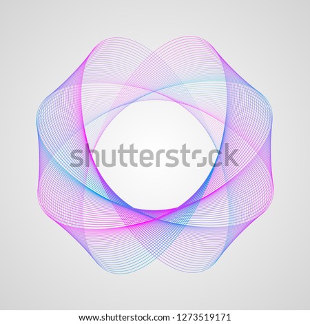 line pattern. Stylized Guilloche . colorful wave-shaped bright gradient frame.