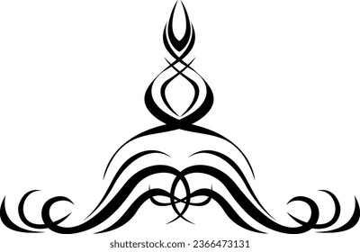 Line pattern tattoo, tattoo illustration, vector on a white background.