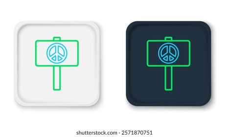 Line Peace icon isolated on white background. Hippie symbol of peace. Colorful outline concept. Vector