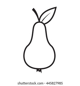 Line pear icon for web and mobile. Isolated minimalistic flat design pear on the white background. Vector illustration