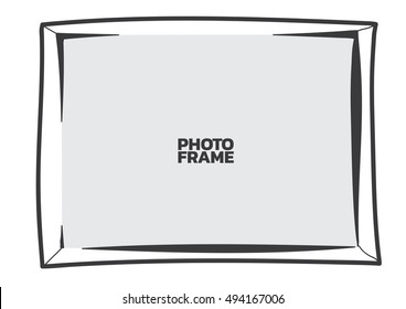 Line pen drawing frame and border. Frame cartoon line concept