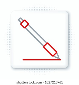 Linie Pen Linie Symbol einzeln auf weißem Hintergrund. Farbiges Rahmenkonzept. Vektorgrafik