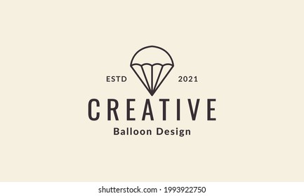 line pen shape balloon air logo vector icon illustration design