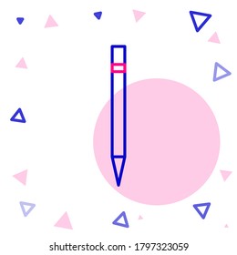 Line Pencil with eraser icon isolated on white background. Drawing and educational tools. School office symbol. Colorful outline concept. Vector Illustration