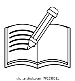 line pencil and notebook object education school