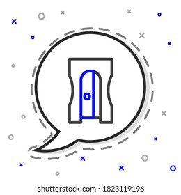 Line Pencil sharpener icon isolated on white background. Colorful outline concept. Vector Illustration