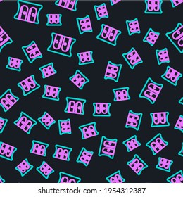 Line Pencil sharpener icon isolated seamless pattern on black background.  Vector Illustration