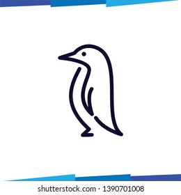 Line Penguin logo vector template