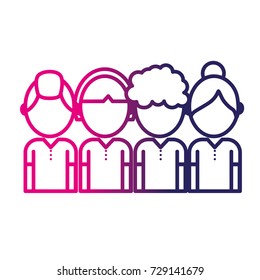 line people with hairstyle design and clothes