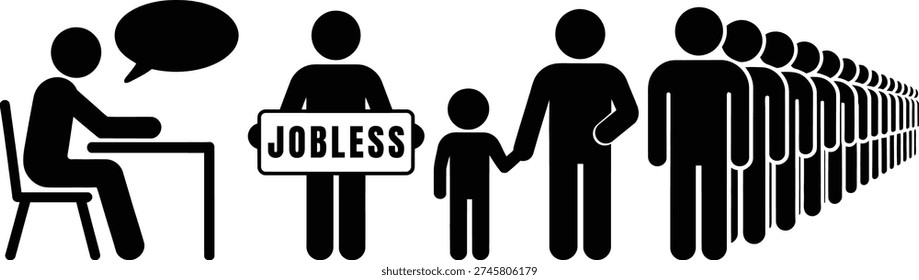 A line of people holding hands with one person labeled as joyless.