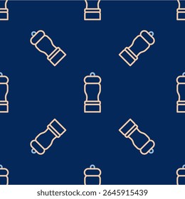 Line Pepper icon isolated seamless pattern on blue background. Cooking spices.  Vector