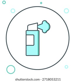 Line Pepper spray icon isolated on white background. OC gas. Capsicum self defense aerosol. Colorful outline concept. Vector