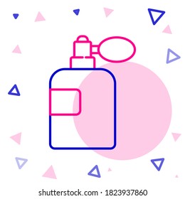 Icono de Perfume de línea aislado en fondo blanco. Concepto de esquema colorido. Ilustración vectorial