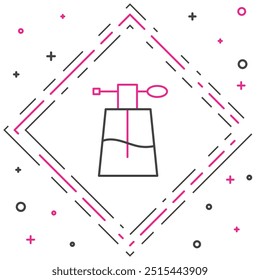 Icono del perfume de la línea aislado en el fondo blanco. Concepto de contorno colorido. Ilustración vectorial
