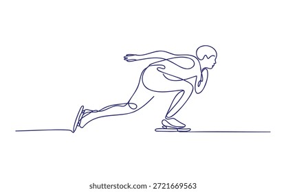 Línea de una persona que corre en un ejercicio de movimiento de atleta de línea de superficie plana
