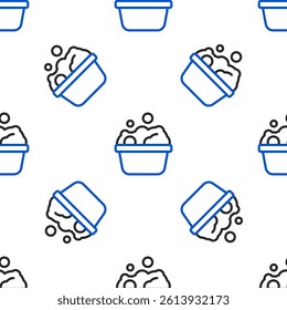 Line Pets bath icon isolated seamless pattern on white background. Colorful outline concept. Vector