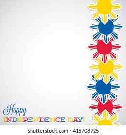 Line Philippine Independence Day Card In Vector Format.