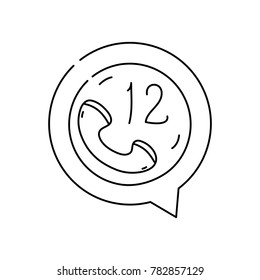 line phone lost call sign inside chat bubble