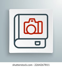 Line Photo album gallery icon isolated on white background. Colorful outline concept. Vector
