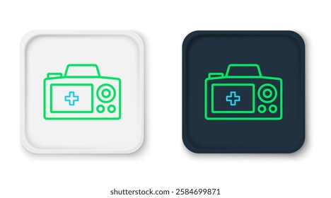 Line Photo camera icon isolated on white background. Foto camera. Digital photography. Colorful outline concept. Vector