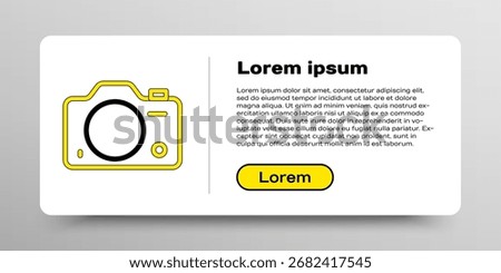 Line Photo camera icon isolated on white background. Foto camera. Digital photography. Colorful outline concept. Vector