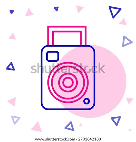 Line Photo camera icon isolated on white background. Foto camera icon. Colorful outline concept. Vector Illustration