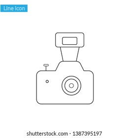 line photo camera vector icon