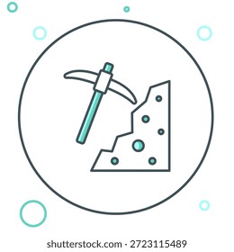 Icono de pico de línea aislado sobre fondo blanco. Concepto de contorno colorido. Vector