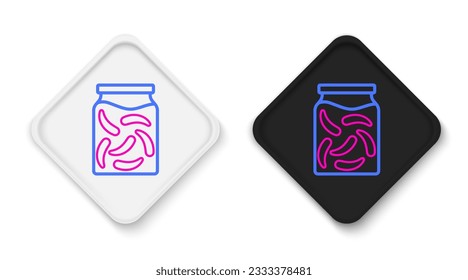 Line Pickled cucumbers in a jar icon isolated on white background. Colorful outline concept. Vector