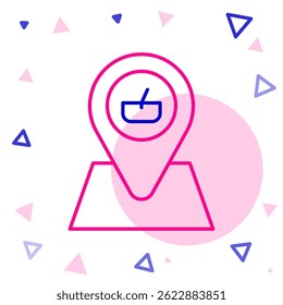 Line Picnic location icon isolated on white background. Colorful outline concept. Vector
