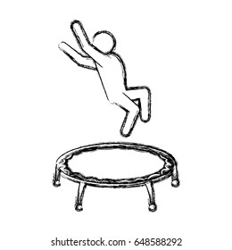 line pictogram man jumping up concept