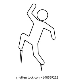 line pictogram man jumping up concept