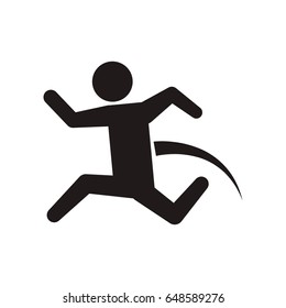 line pictogram man jumping up concept