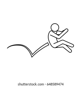 line pictogram man jumping up concept