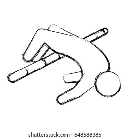 line pictogram man practice pole vault sport