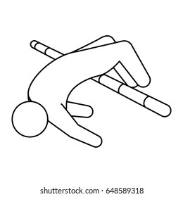 line pictogram man practice pole vault sport