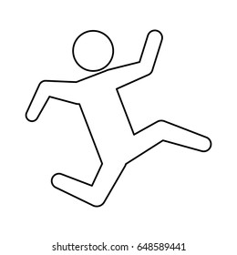 line pictogram man silhouette running concept