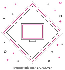 Line Picture frame on table icon isolated on white background. Colorful outline concept. Vector Illustration