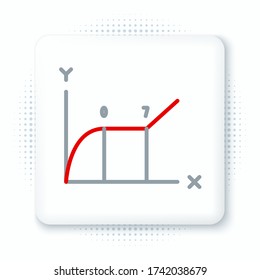 Icono de infografía de gráfico circular de línea aislado en fondo blanco. Signo de diagrama de diagrama. Concepto de esquema colorido. Vector