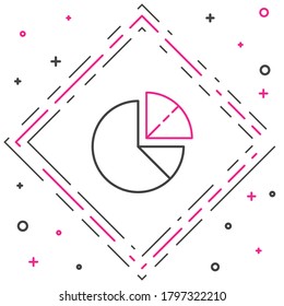 Line Pie chart infographic icon isolated on white background. Diagram chart sign. Colorful outline concept. Vector Illustration