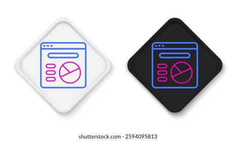 Line Pie chart infographic icon isolated on white background. Diagram chart sign. Colorful outline concept. Vector