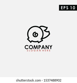Line Of Pig Logo Design. Line Of Pig Logo Template. Modern Design. Flat Logo. Vector Illustration