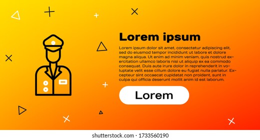 Icono de Piloto de línea aislado en fondo amarillo. Concepto de esquema colorido. Ilustración vectorial