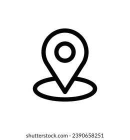line pin point, location icon on white background
