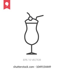 line pina colada icon